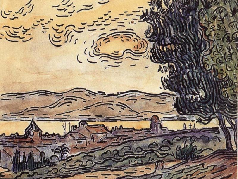 Study of city sunset, Paul Signac